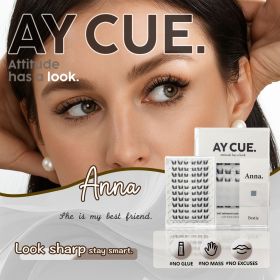 AYCUE #ANNA# Self-adhesive Lash Clusters C Curl 10-14mm 60 Clusters Glue-free Eyelashes Extensions for Natural Look Easy Application Lightweight