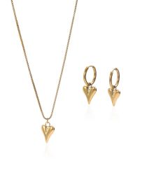 Lxalty 18K Gold Plated Stainless Steel Heart Jewelty Set For Women-Waterproof Hypoallergenic Necklace&Earrings Gift For Girlfriend Birthday Weddi (Option: HWCSX3)