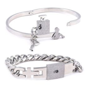 Fashion Jewelry Titanium Steel Couple Love Lock, Bracelet, Key Set, Necklace (Option: 17 Style)