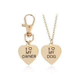 love My OwnerI love My Dog Pet Dog Bone Necklace (Color: Gold)