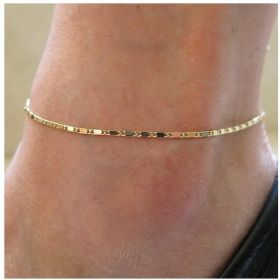 All-match Fresh And Popular Simple Beach Chain Anklet (Color: Gold)