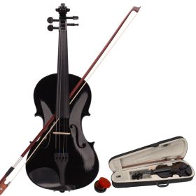 Black Acoustic Violin (Color: Black)