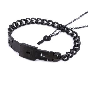 Fashion Jewelry Titanium Steel Couple Love Lock, Bracelet, Key Set, Necklace (Option: 15 Style)