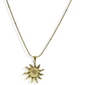 Lxalry 18K Gold Plated Stainless Steel Sun Pendant Necklace And Earrings Set For Women - Elegant Summer Jewelry Gift, Waterproof, Hypoallergenic, (Option: HWCSTY20)