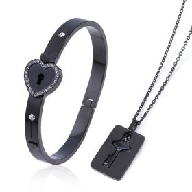 Fashion Jewelry Titanium Steel Couple Love Lock, Bracelet, Key Set, Necklace (Option: 8 Style)