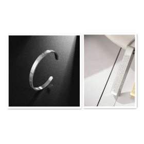 Stainless Steel Arabic Disc Necklace Bracelet (Option: Steel Bracelet set)