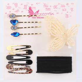 Leather Clip Hair Clip 4-piece Hair Accessory Set (Option: Hair accessory set)