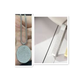 Stainless Steel Arabic Disc Necklace Bracelet (Option: Steel Necklace set)