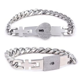 Fashion Jewelry Titanium Steel Couple Love Lock, Bracelet, Key Set, Necklace (Option: 12 Style)