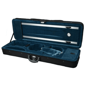 Black Square Violin Case With Thermometer And Buckle (Color: Black)