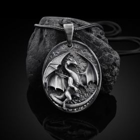 Men's Western Dragon Animal Hip Hop Pendant Necklace (Option: Western Dragon Pendant)