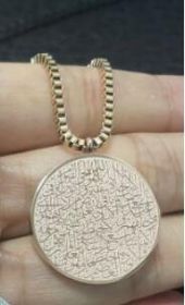 Stainless Steel Arabic Disc Necklace Bracelet (Option: Rose Gold Necklace)